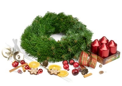 Advent wreath for home creation traditional TRADITIONAL RED (Wreath 25 cm)