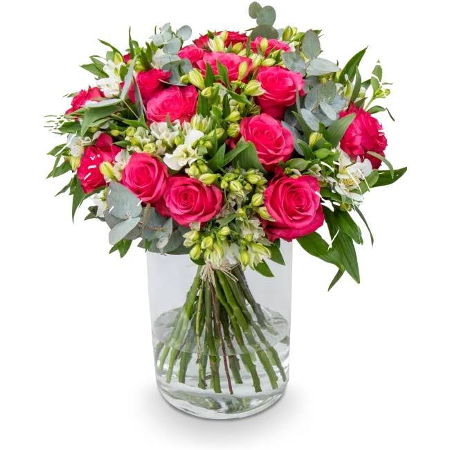 Bouquet with roses and alstromerias – Colette (Small)