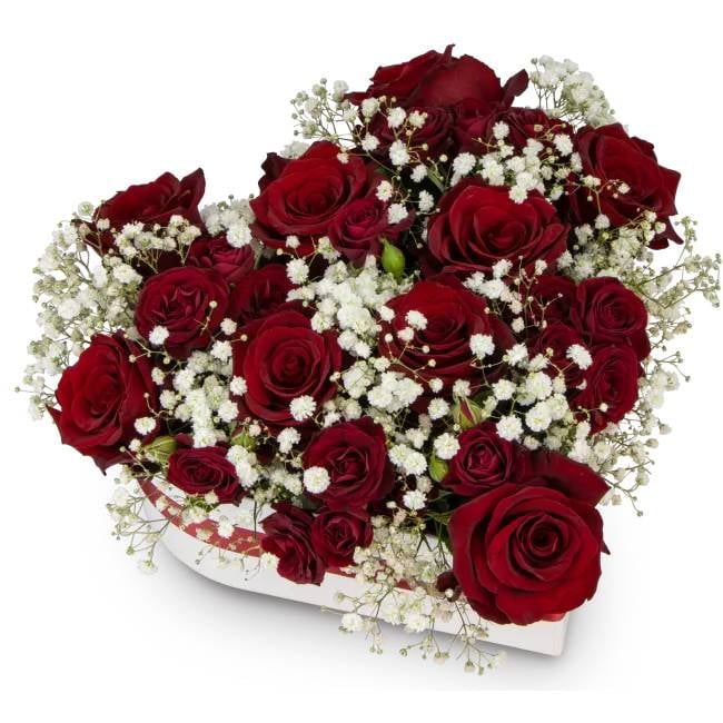 Box of flowers – Red Romance Love (Medium)