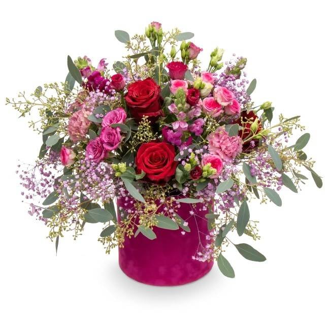 Luxury box with bouquet – Coralie (Small)