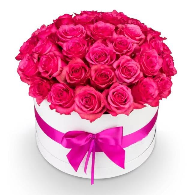 Flower box with roses – Pink Casidy (Small)