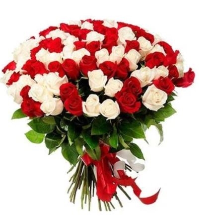 Marvelous Red And White Roses Bouquet (Standard)