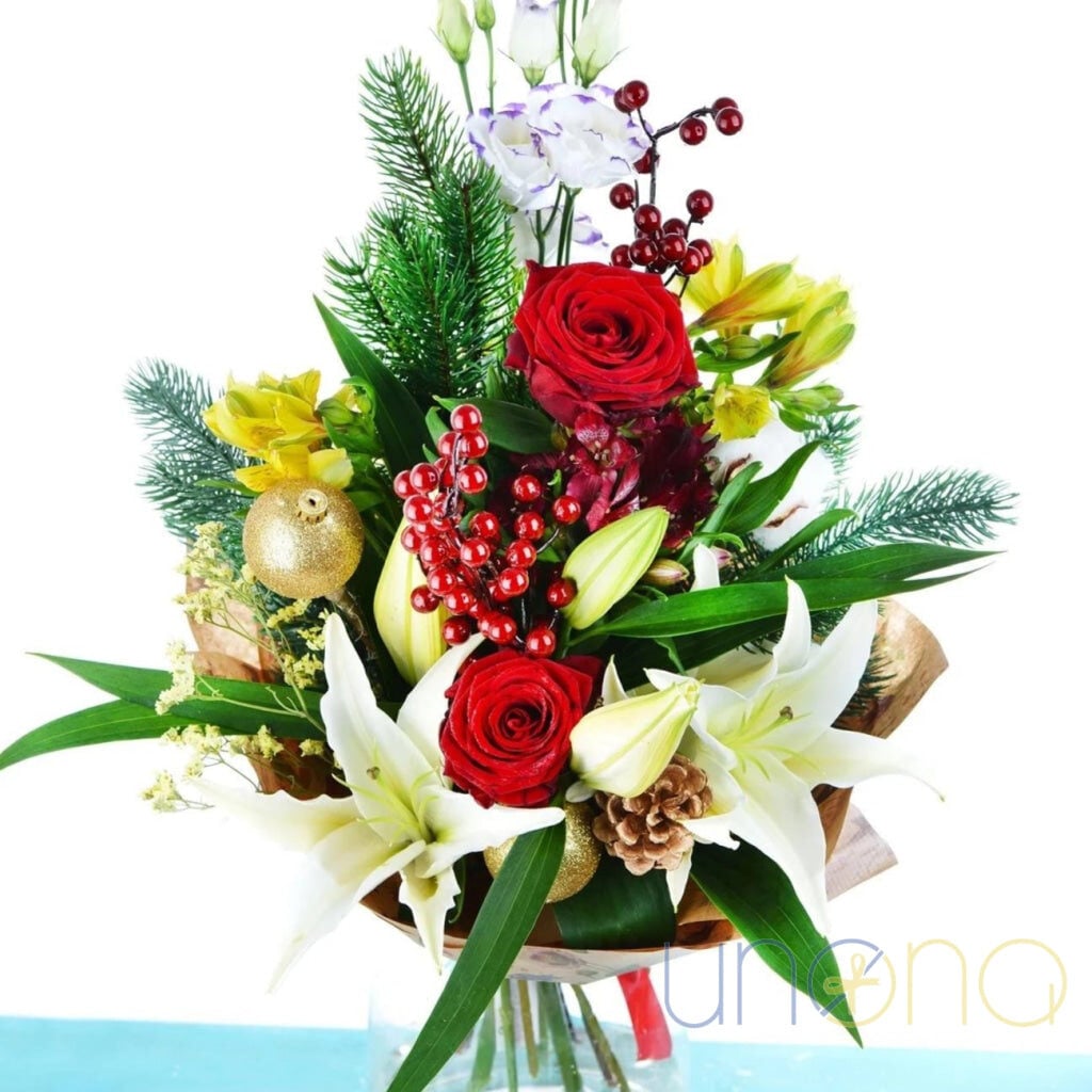 Bright Christmas Bouquet (regular - fresh quality flowers)