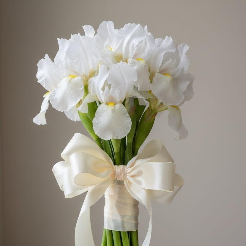 Exceptional Irises Bouquet - 11 Purple Irises (deluxe - more greens and fuller)