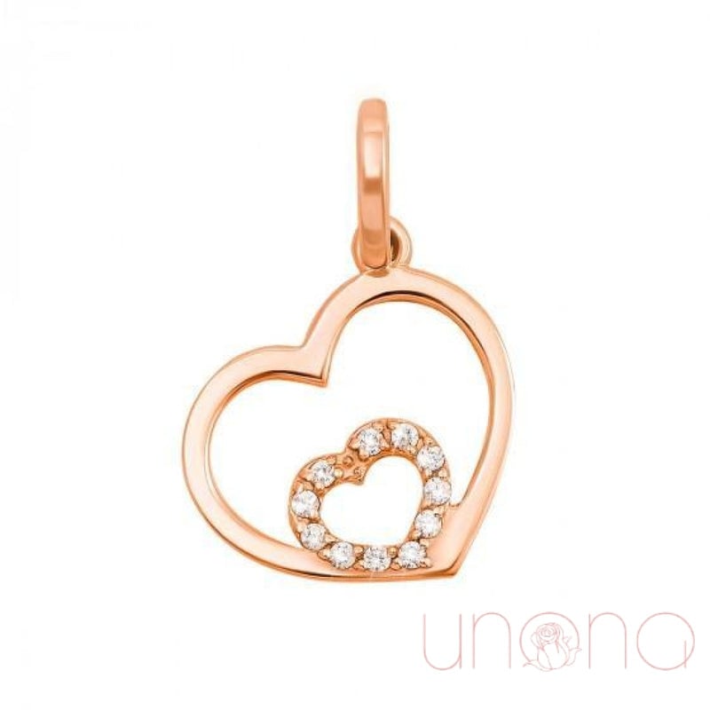 Double Heart Golden Pendant