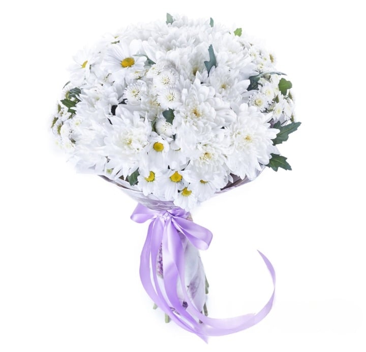 Elegant White Daisy and Chrysanthemum Bouquet