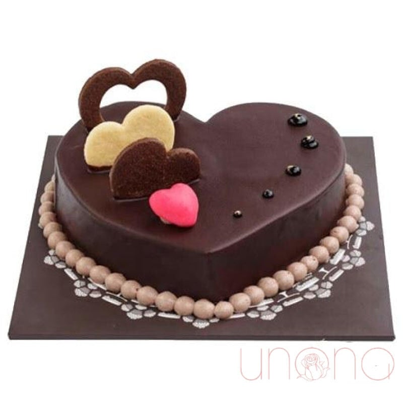 Heart-Shaped Chocolate Cake