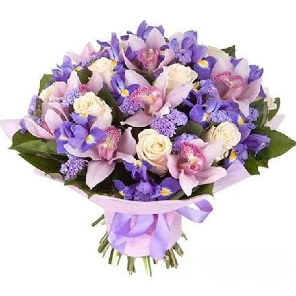 Sweet Allure Bouquet - Orchids, Roses & Irises (regular - fresh, quality flowers)