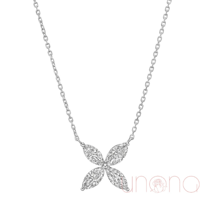 Tiffany Style Sterling Silver Flower Necklace