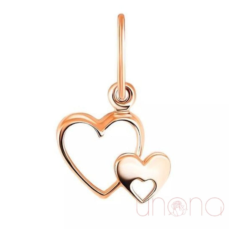 Two Loving Hearts Gold Pendant