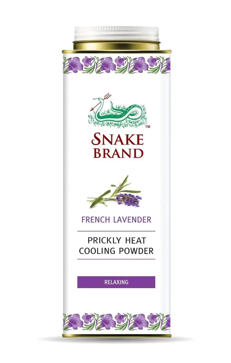 Snake Brand Prickly Heat Cooling Powder French Lavender