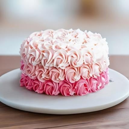 Colorful Roses Ombre Cake (Colorful Roses Ombre Cake Strawberry 1 Kg)