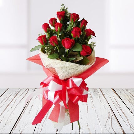 Exotic Red Roses Bouquet (18 Red Roses)