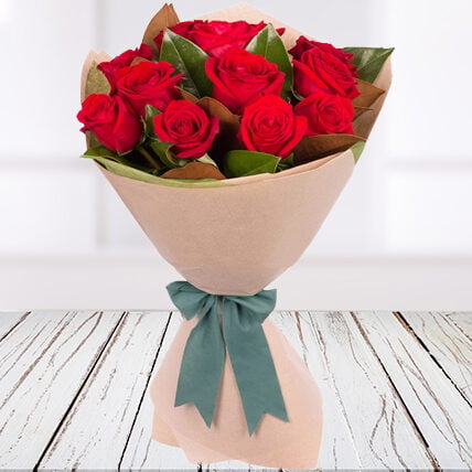 Graceful Red Roses Bouquet (12 Red Roses)