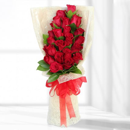 Sizzling Red Roses Bunch (24 Red Roses)