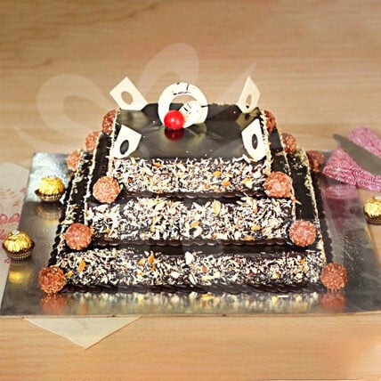 3 Tier Premium Rocher & Almond Cake (5 Kg Ferrero Rocher Almonds Cake)