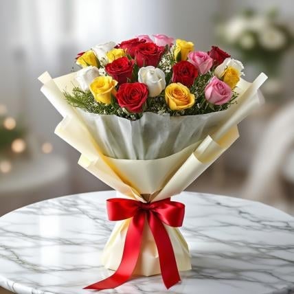 Premium Mix Roses Bouquet (12 Roses)
