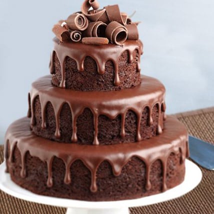 3 Tier Yummy Chocolate Cake (4 Kg Chocolate Cake)