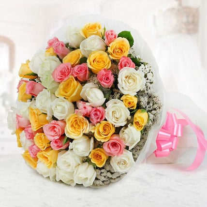 Beauty of Roses Bouquet Large (50 Mix Roses Bouquet)