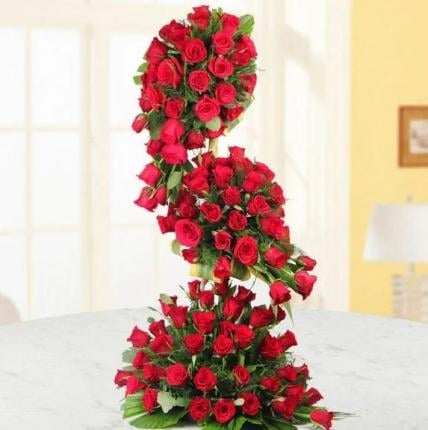 Red Roses Tall Arrangement (100 Roses)