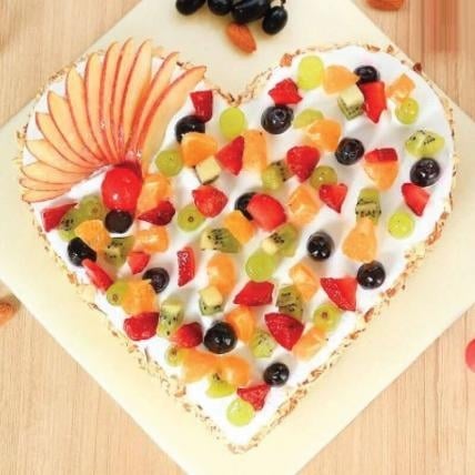 Heart Shape Fruit Cake (1 Kg Fruit Cake)