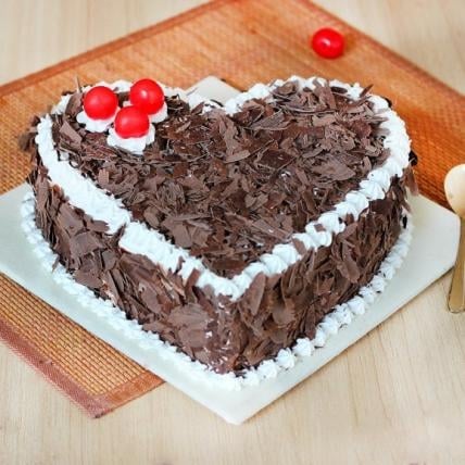 Delicious Heart Shape Blackforest Cake (1 Kg Cake)