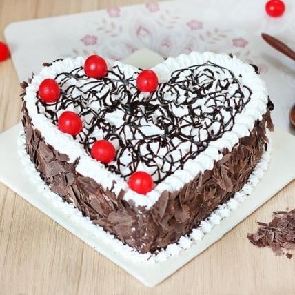 Elegant Heart Shape Blackforest Cake (1.5 Kg cake)