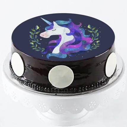 Chocolate Unicorn Photo Cake (1 Kg)