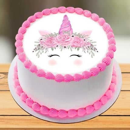 Elegant Unicorn Photo Cake (1 Kg)