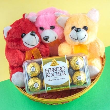 Chocolaty Basket of Love (Teddy and Chocolate with Basket)