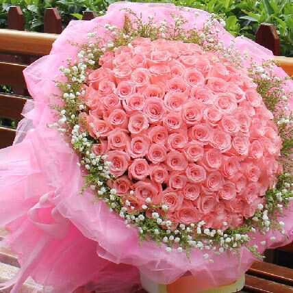 Pink Roses Bouquet Large (75 Roses)