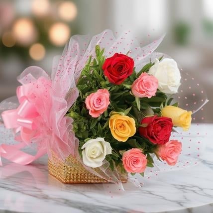 Mixed Roses Bouquet (24 Roses)