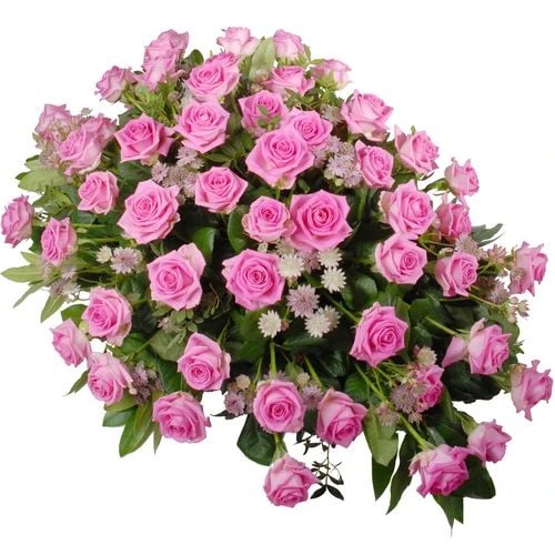 Pink rose funeral arrangement (Funeral arrangement approx 75 cm oval pink roses)