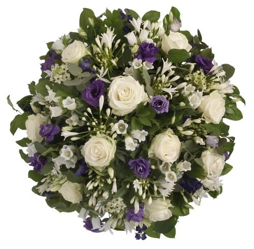 Mourning Biedermeier white - purple (Mourning Biedermeier approx 45cm White - Purple)