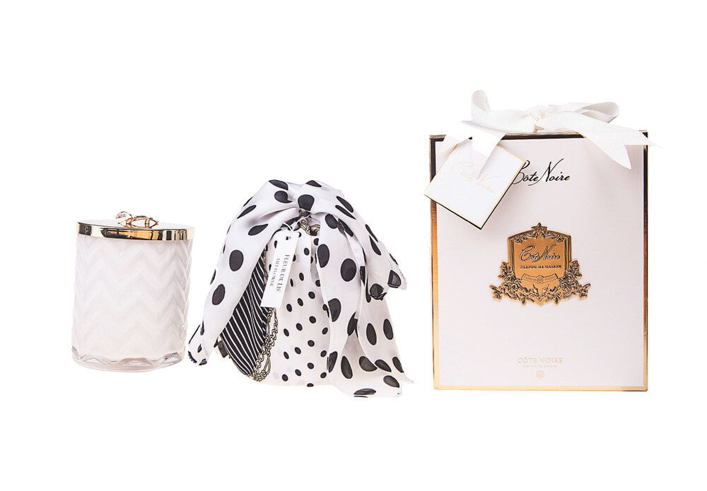 Cote Noire Herringbone Candle & Silk Scarf