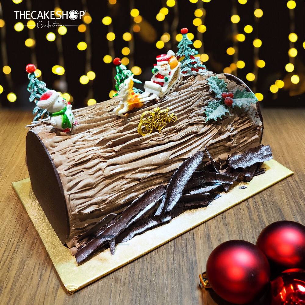 DARK CHOCOLATE LOG CAKE