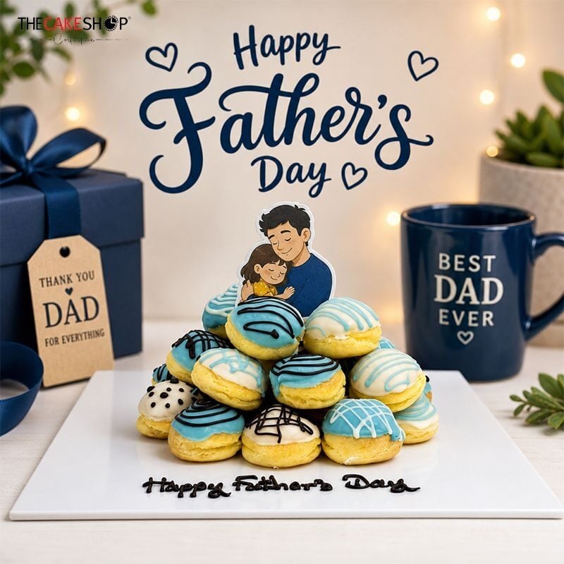 20-Piece Father's Day Vanilla Cream Puff Tower