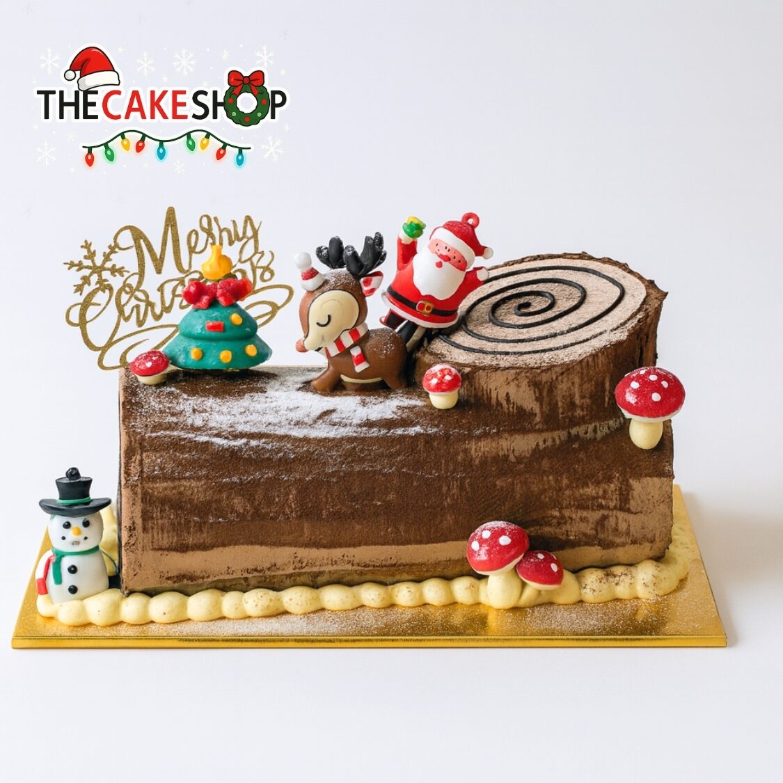 Festive Woodland Log Cake