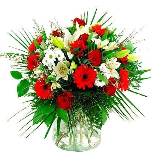 Sympathy bouquet red white (Standard (S))