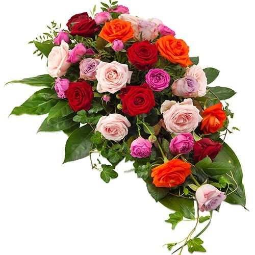 Funeral arrangement mixed roses