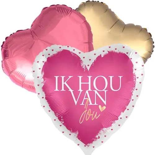 Ballonboeket ik hou van jou helium ballonen