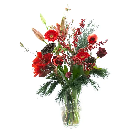 kerst palet boeket rood
