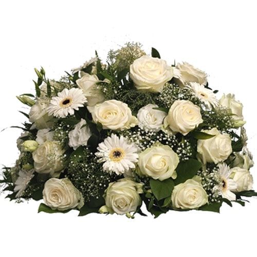 Funeral arrangement of white flowers (Standard (S))