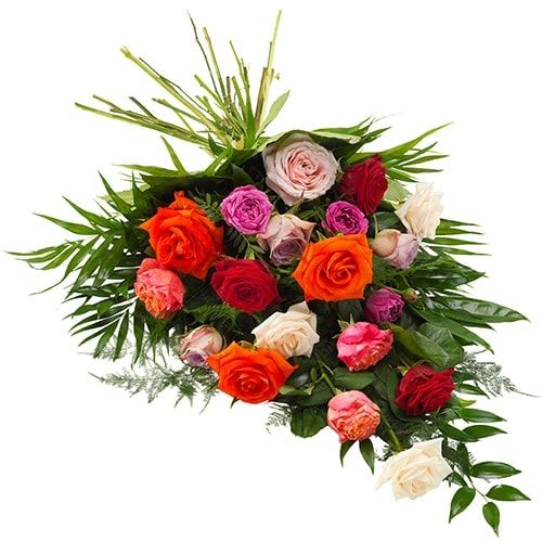 Hand bound funeral bouquet mixed roses (Standard (S))