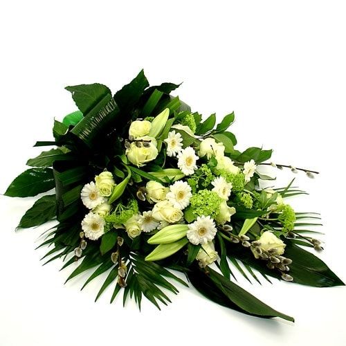 Green white funeral bouquet (Standard (S))