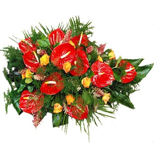 Funeral arrangement red Anthurium (Standard (S))