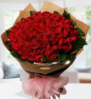 Romance Roses (100 Red roses)