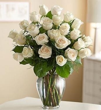 Joyful Bouquet (24 White Roses)
