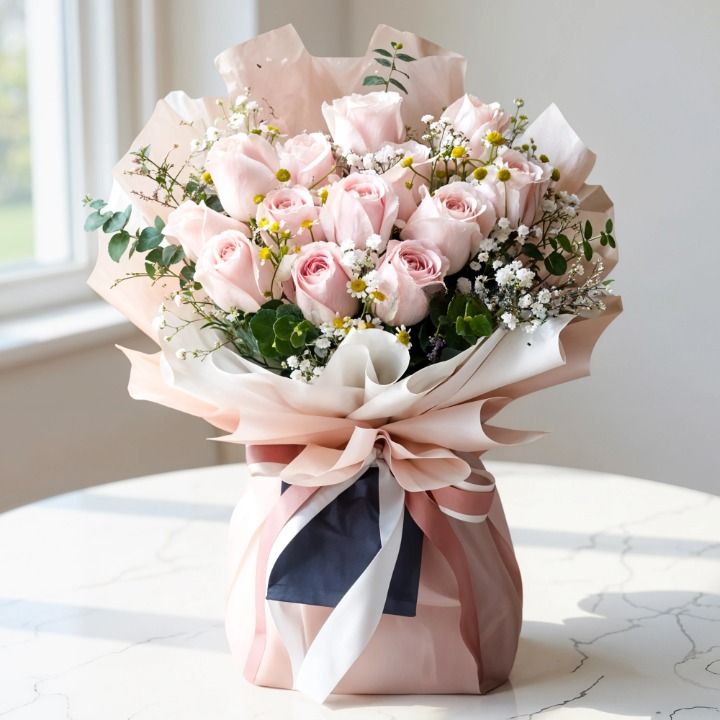 Pink Roses Bouquet (Classic)