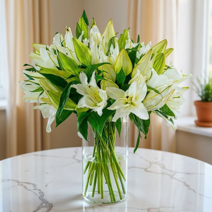 White Lilies in Vase (Classic)